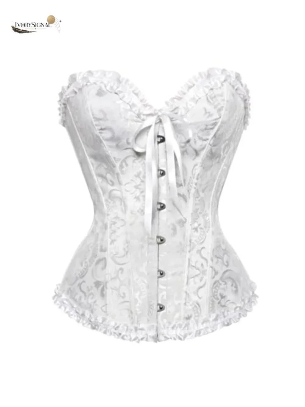 Renaissance Floral Lace Up Boned Overbust Corset Bustier Women's Shapewear